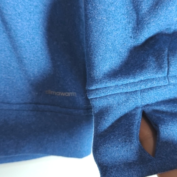 Adidas Climawarm Blue Brushed Hoodie - Picture 4 of 10